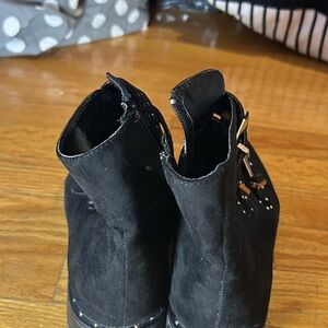 Black Gold Buckle Booties